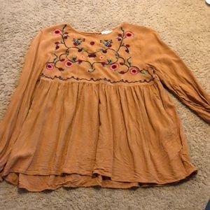 Burnt orange peplum shirt